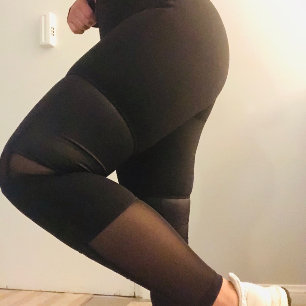 All black - mesh Workout Outfit